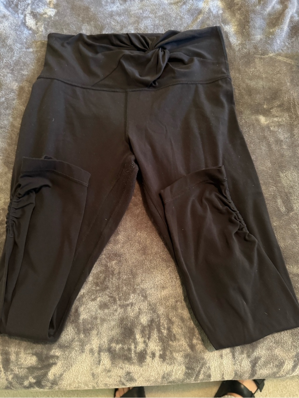 lululemon athletica Black Twisted-Waist Capri with Side Pockets